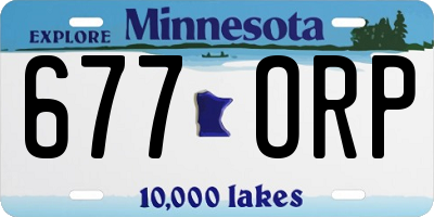 MN license plate 677ORP