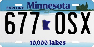 MN license plate 677OSX