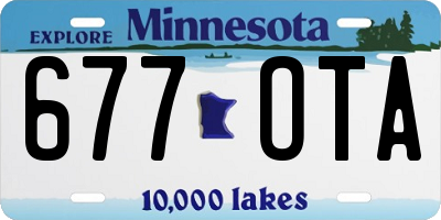 MN license plate 677OTA
