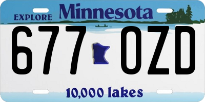 MN license plate 677OZD
