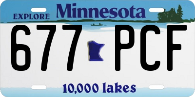 MN license plate 677PCF