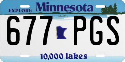 MN license plate 677PGS