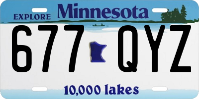 MN license plate 677QYZ