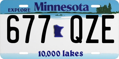 MN license plate 677QZE