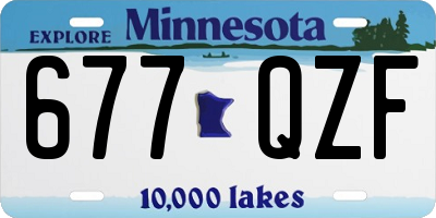 MN license plate 677QZF