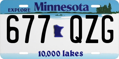 MN license plate 677QZG