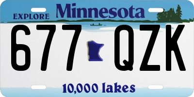 MN license plate 677QZK