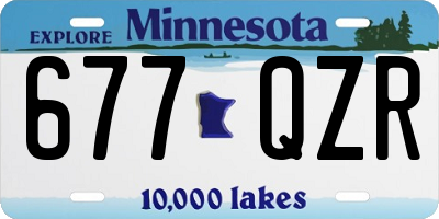 MN license plate 677QZR