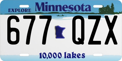MN license plate 677QZX