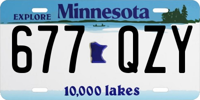 MN license plate 677QZY