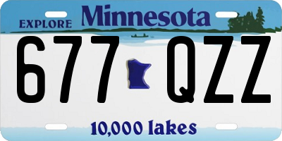 MN license plate 677QZZ