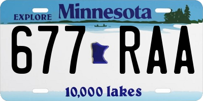 MN license plate 677RAA
