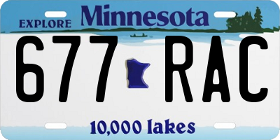 MN license plate 677RAC