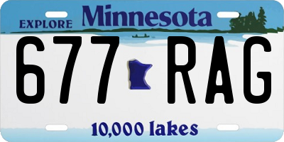 MN license plate 677RAG