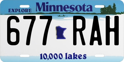 MN license plate 677RAH
