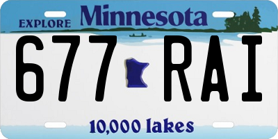 MN license plate 677RAI
