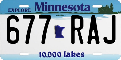 MN license plate 677RAJ