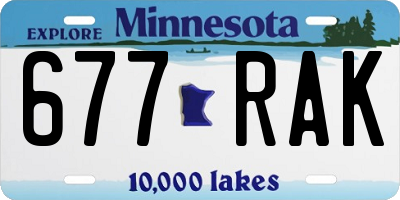 MN license plate 677RAK