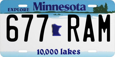MN license plate 677RAM