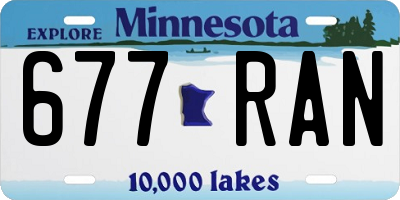 MN license plate 677RAN