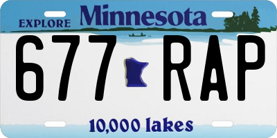 MN license plate 677RAP