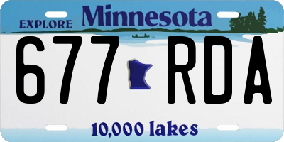 MN license plate 677RDA