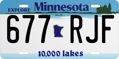 MN license plate 677RJF
