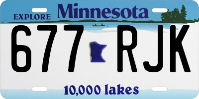 MN license plate 677RJK