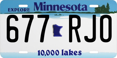 MN license plate 677RJO