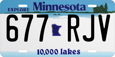 MN license plate 677RJV
