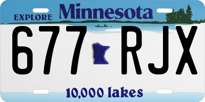 MN license plate 677RJX