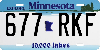 MN license plate 677RKF
