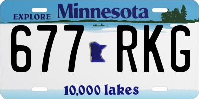 MN license plate 677RKG