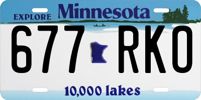 MN license plate 677RKO