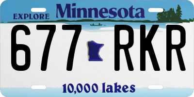 MN license plate 677RKR