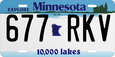MN license plate 677RKV