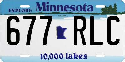 MN license plate 677RLC
