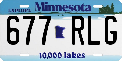 MN license plate 677RLG