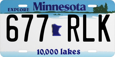 MN license plate 677RLK