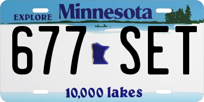MN license plate 677SET