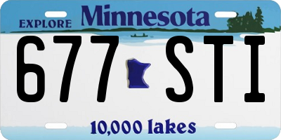 MN license plate 677STI