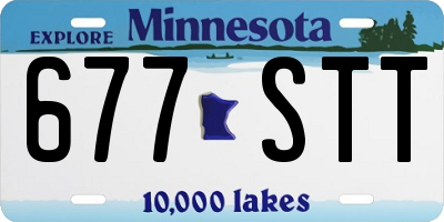 MN license plate 677STT