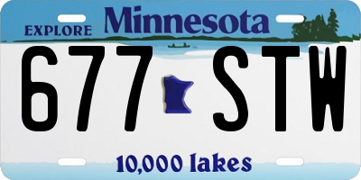 MN license plate 677STW