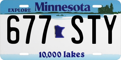 MN license plate 677STY