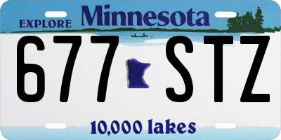 MN license plate 677STZ