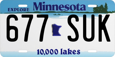 MN license plate 677SUK