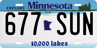 MN license plate 677SUN