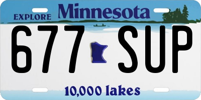 MN license plate 677SUP