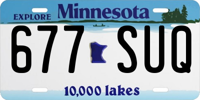 MN license plate 677SUQ