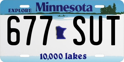 MN license plate 677SUT